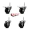 Service Caster 3 Inch Phenolic Swivel 34 Inch Threaded Stem Caster Set 2 Total Lock Brakes SCC-TSTTL20S314-PHS-34212-2-S-2 - alternate 4